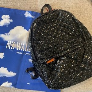 MZ Wallace Black Lacquered/patent backpack